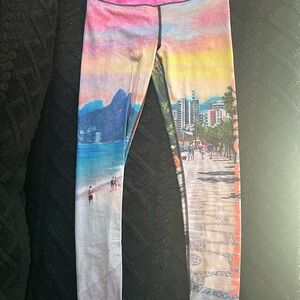 Victoria's Secret Colorful Beach Scene Leggings
